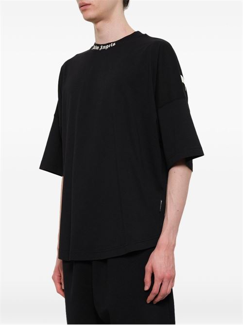 T-shirt Palm Angels da uomo nera con piccolo logo sul petto PALM ANGELS | PAMAA005JR0021003